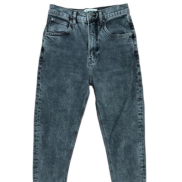 Reformation Jean 80s Ultra Hi Cigarette Faded Black Yuma Wash Zip Ankle Size 25 - Picture 3 of 10
